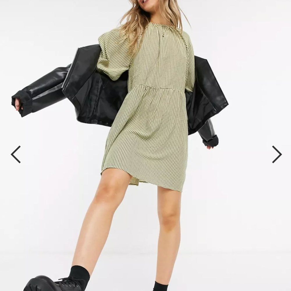 NWT Lola May Checked Smock Dress